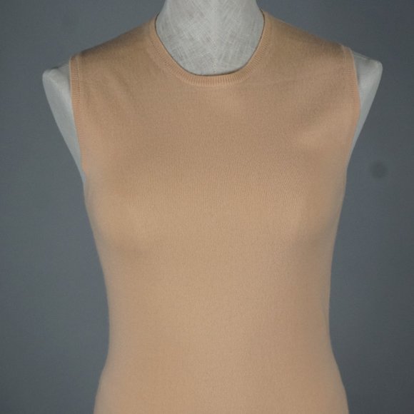 TSE Peach Medium Sleeveless Cashmere sweater Crew
